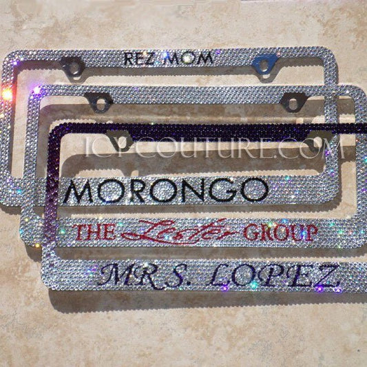 CUSTOM MESSAGE Crystal License Plate Frame - ICY Couture