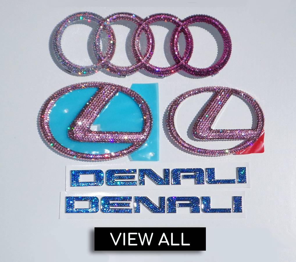 Luxury Custom Crystallized Car Emblems Bedazzled with Swarovski Crystals or Glass Rhinestones by ICY Couture.