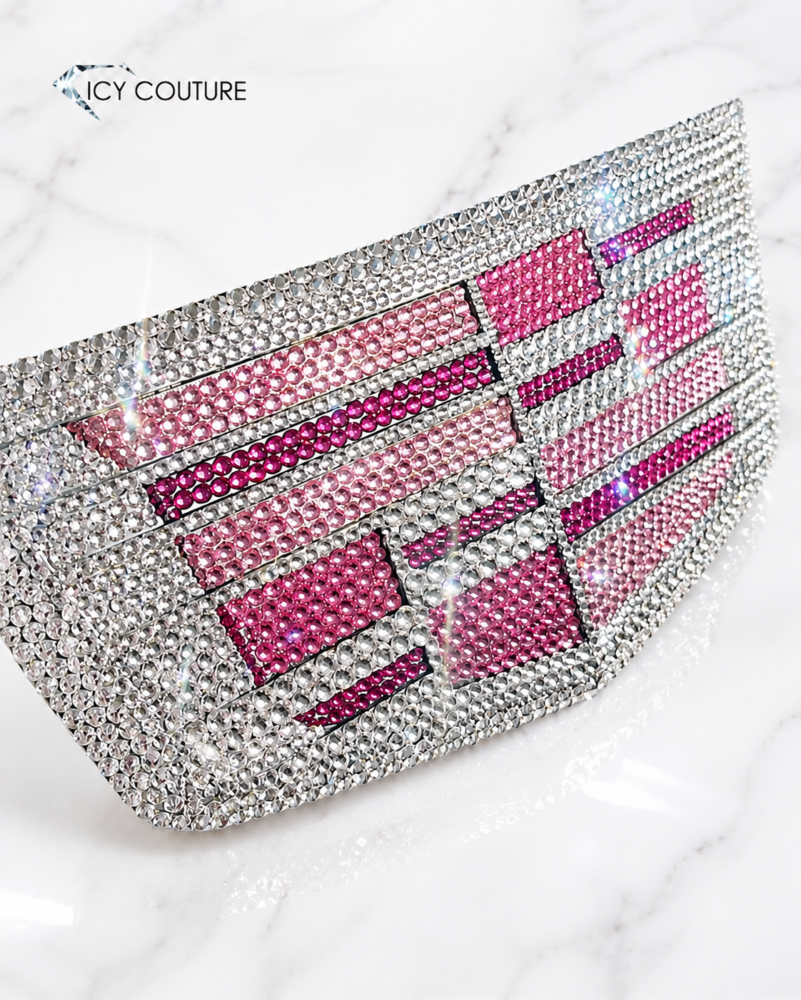 2015-2019 Cadillac CT6 CTS Sedan Front Grille Emblem Crest | Genuine GM Part 23444634 | Pink Diamonds  