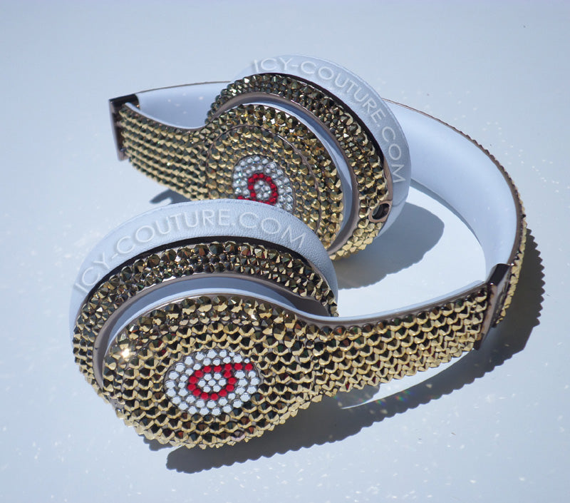 Gold Bedazzled Bling Beats Headphones custom crystallized with Swarovski Crystals or Premium Glass Rhinestones | ICY Couture
