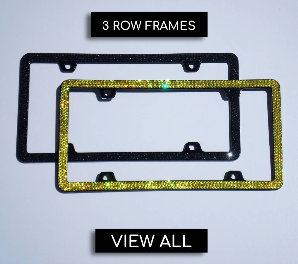 3 ROW Crystal License Plate Frame - ICY Couture