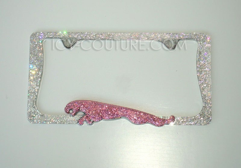 3D Running Jaguar Luxury Bedazzled Bling License Plate Frame - ICY Couture