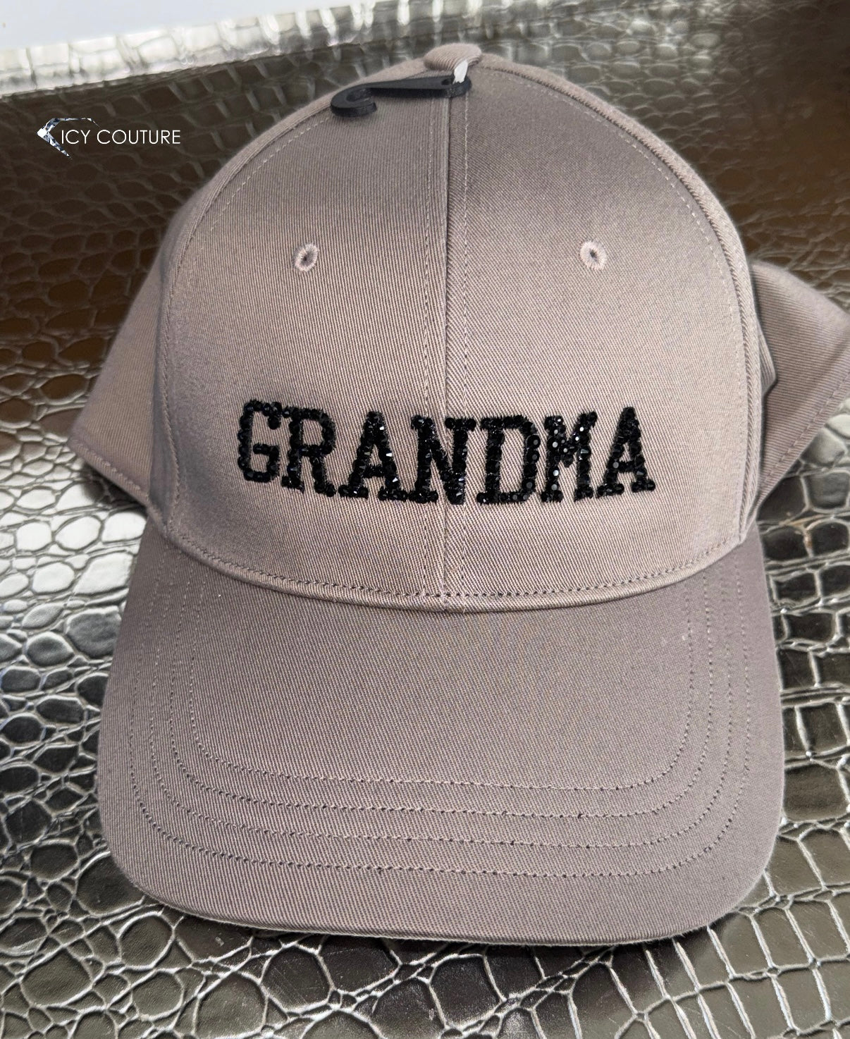 Custom crystallized baseball cap with crystallized word Grandma