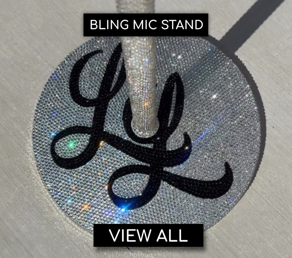 Custom Crystal Mic Stand Banner with LL Logo
