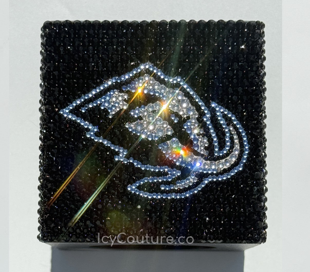 Custom Microphone Flag Crystallized with Black Rhinestones  and Mammoth Logo