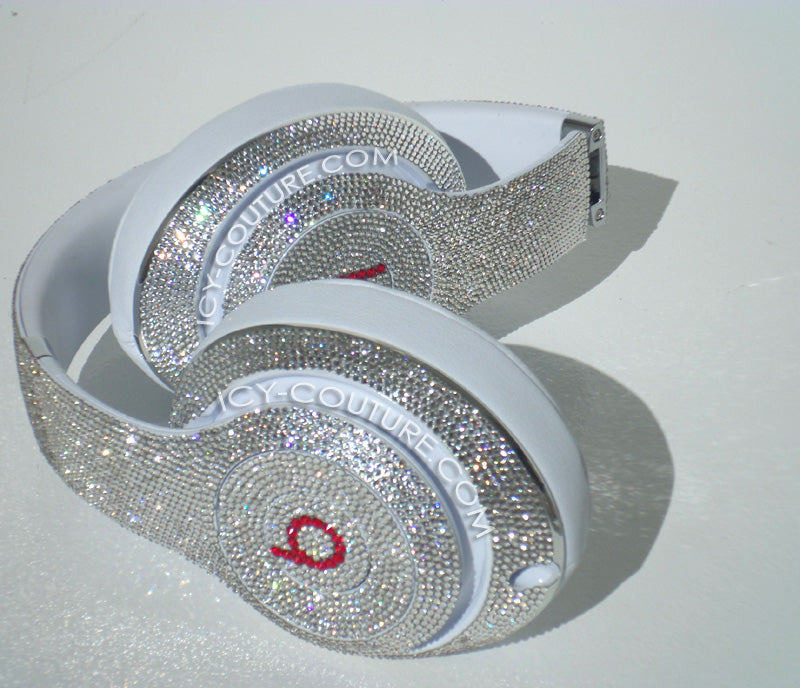 Diamond Clear Bedazzled Bling Beats Headphones custom crystallized with Swarovski Crystals or Premium Glass Rhinestones | ICY Couture