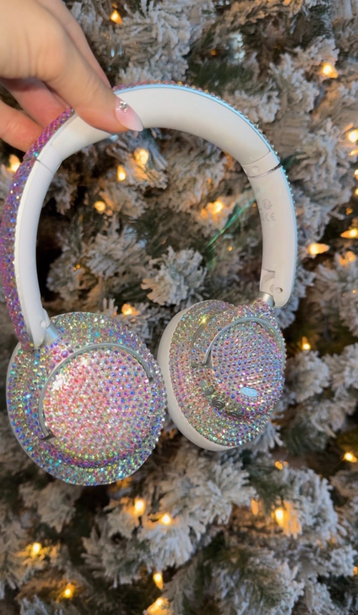 Premade BERIBES Headphones Crystallized in Iridescent AB Rhinestones