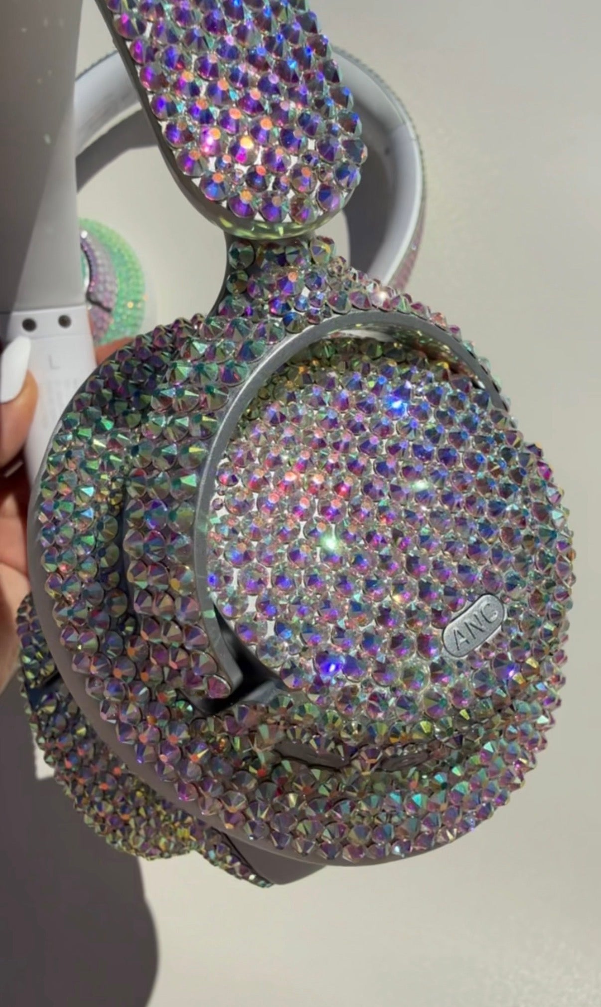 Premade Wireless BERIBES  Headphones Customized in Crystal AB Rhinestones