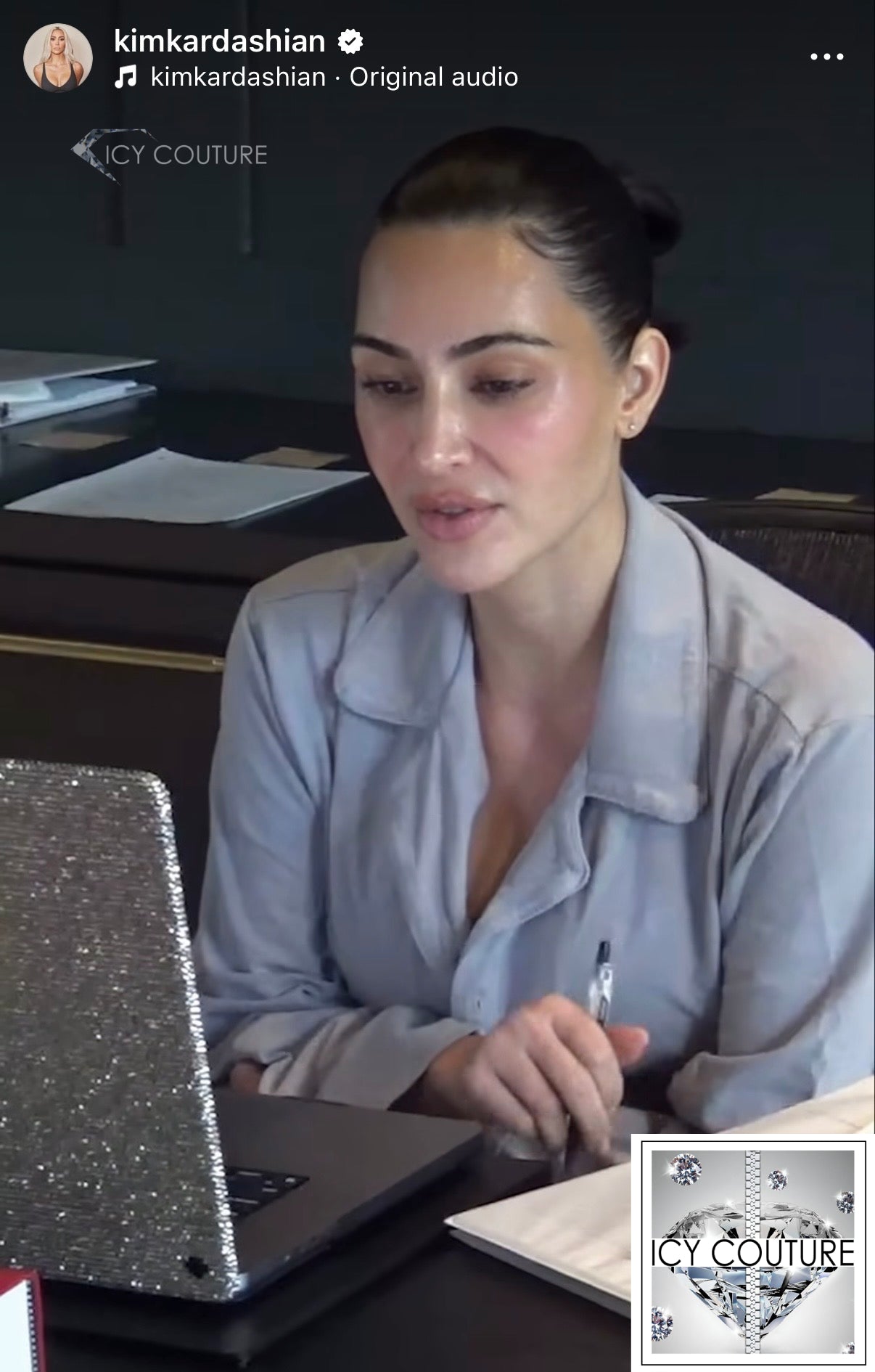 Kim Kardashian Laptop with Bling Crystallized by ICY Couture in Silver Shade Swarovski Crystals.