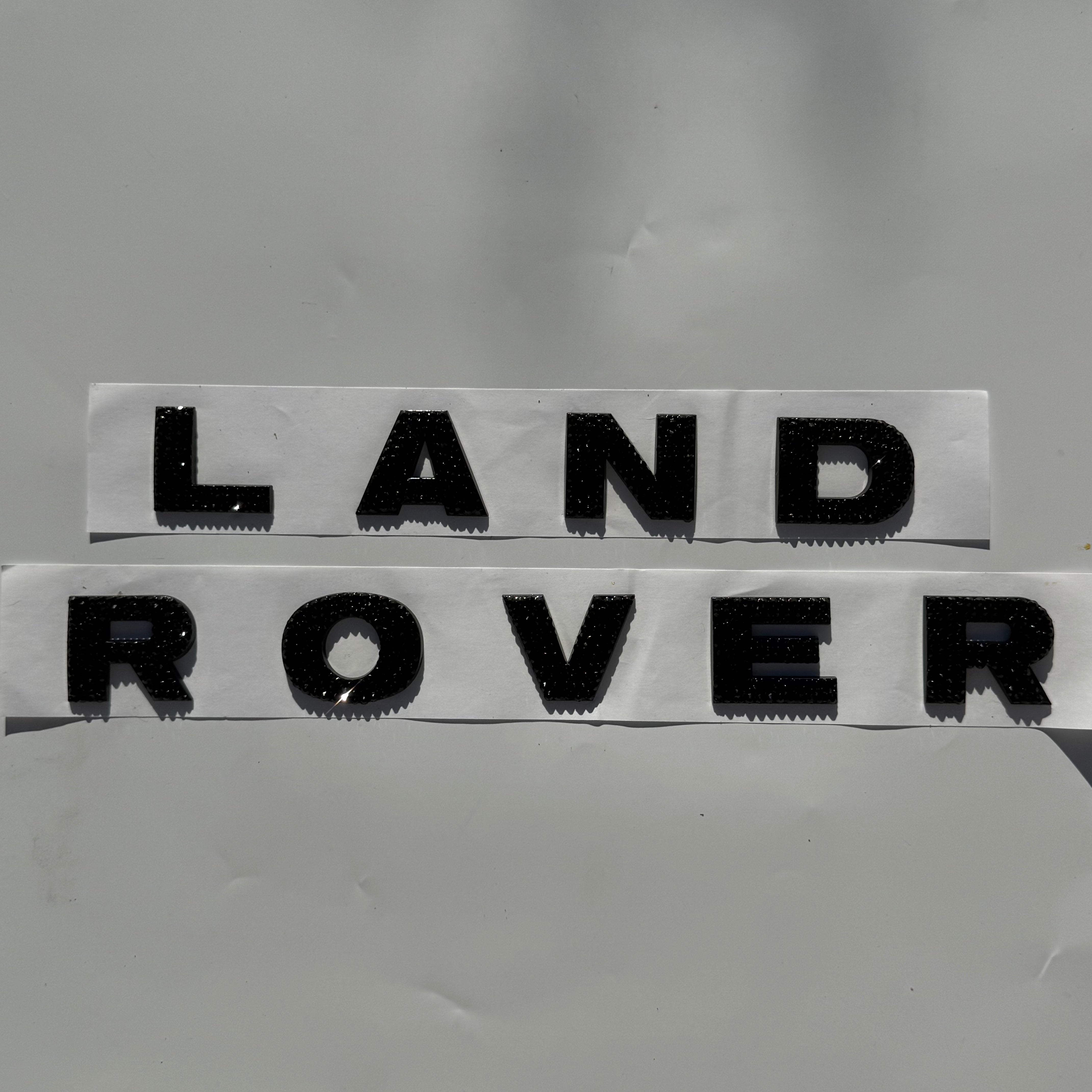 Land Rover Premade Jet Black Crystal Letters — Genuine Replacement Emblem Sold As Is