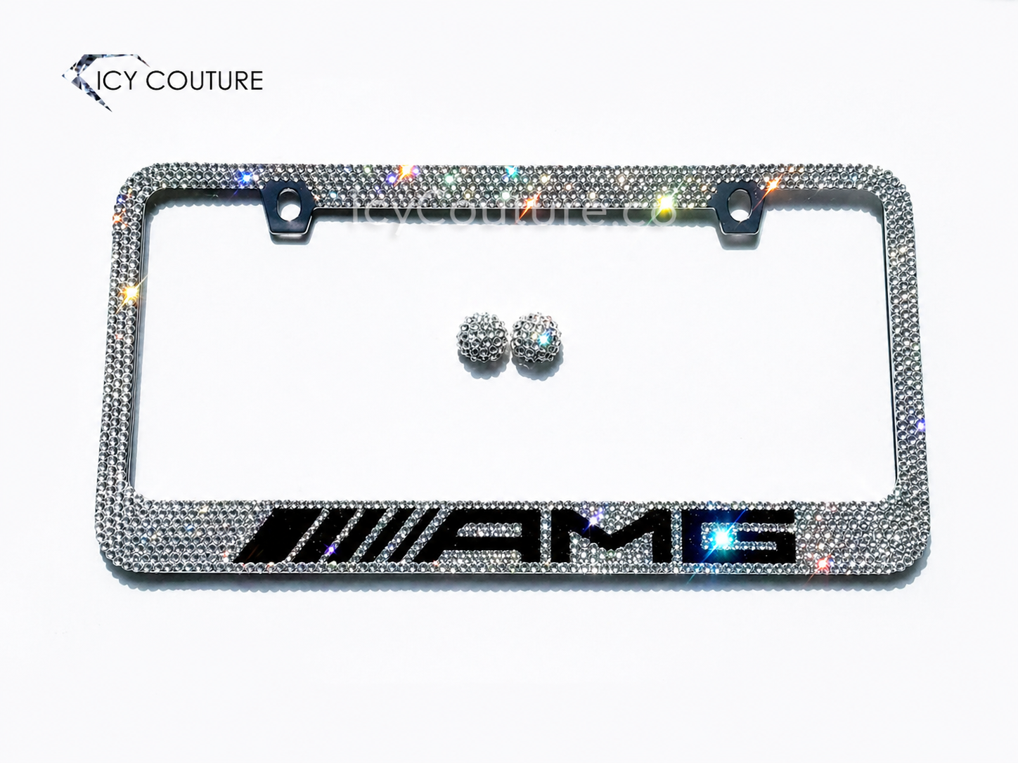 AMG Crystal License Plate Frame for Mercedes Crystallized with Diamond Clear Swarovski Crystals by ICY Couture