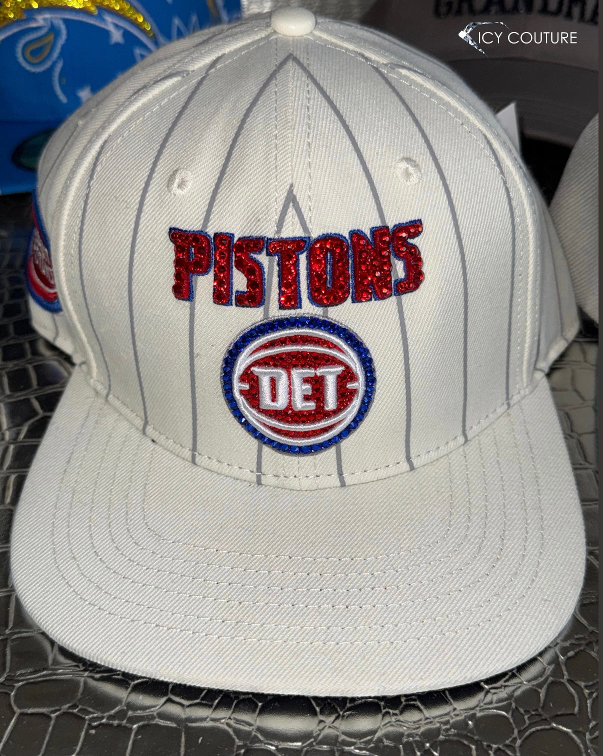 custom Pistons Hat crystallized with rhinestones