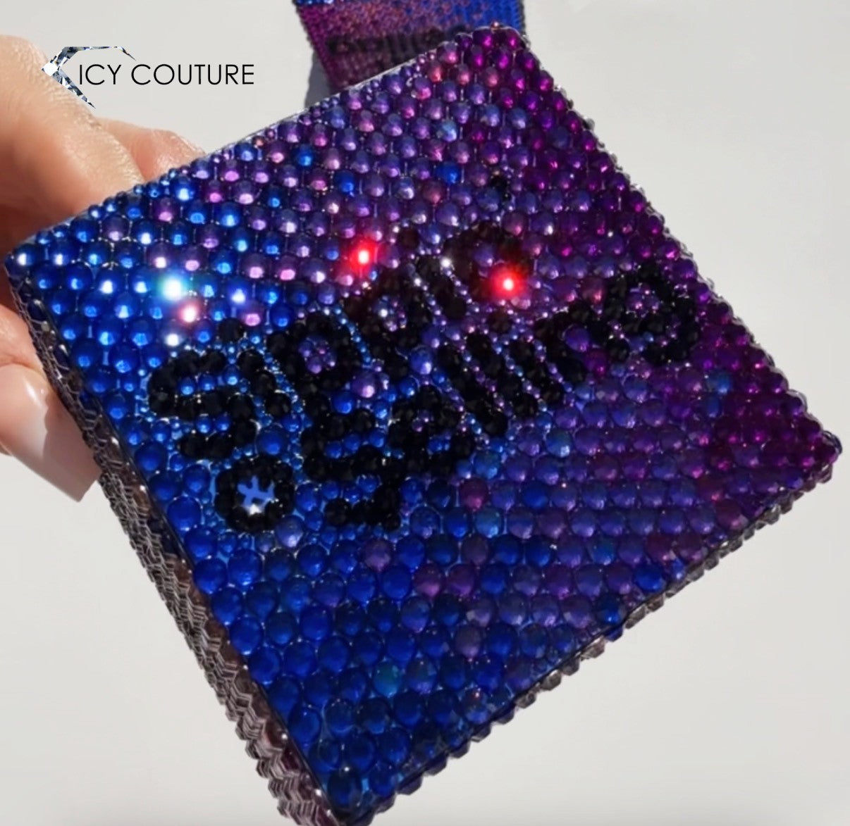 CUSTOM CRYSTAL SM7/MV7 MIC FLAGS | LUXURY PODCAST BRANDING BY ICY COUTURE