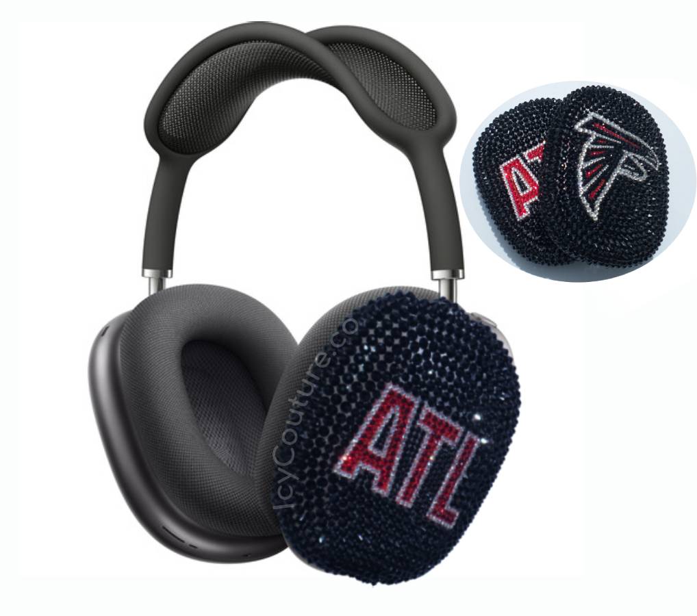 ATLANTA FALCONS - Custom Bedazzled AirPods Max Bling Ear Cups Covers | ICY Couture