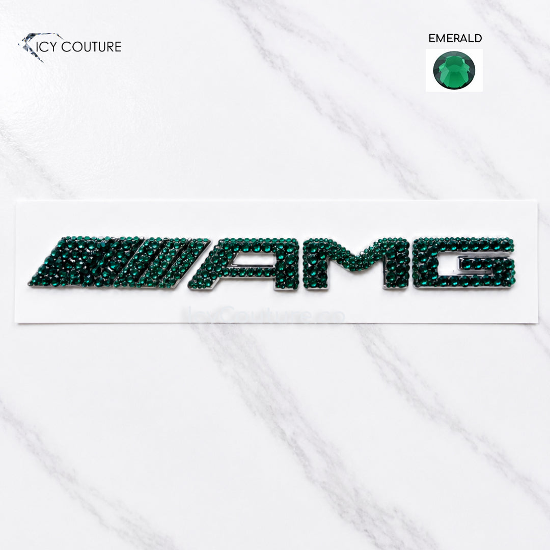 Premade AMG Crystal Emblem For Mercedes-Benz Vehicles | Emerald Green Swarovski Crystals