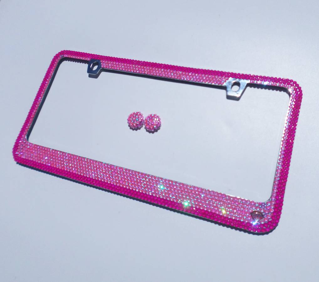'Barbie Dream' Hot Pink Crystallized Bling License Plate Frame - ICY Couture