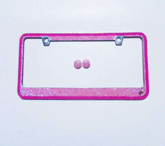 'Barbie Dream' Hot Pink Crystallized Bling License Plate Frame - ICY Couture
