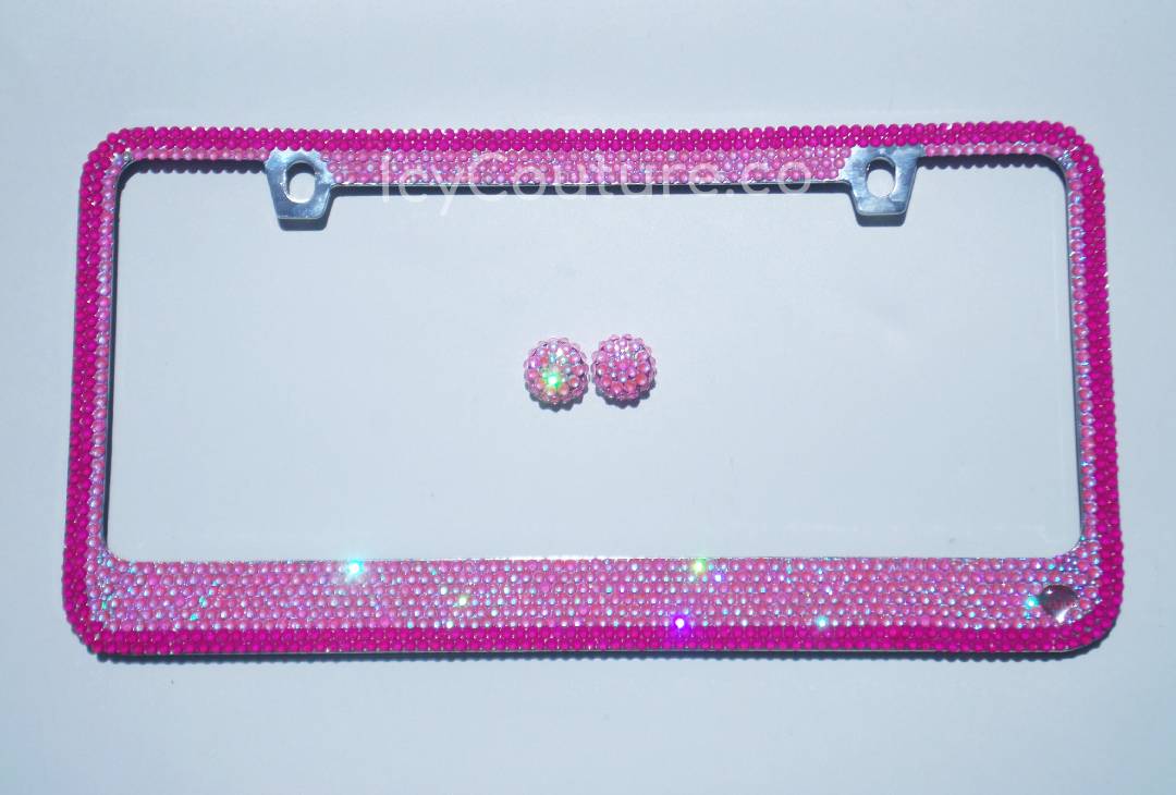 'Barbie Dream' Hot Pink Crystallized Bling License Plate Frame - ICY Couture