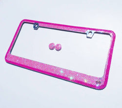 'Barbie Dream' Hot Pink Crystallized Bling License Plate Frame - ICY Couture