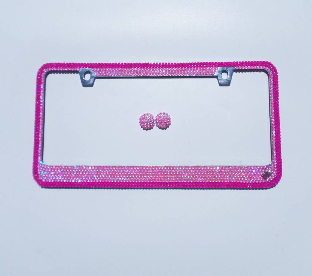 'Barbie Dream' Hot Pink Crystallized Bling License Plate Frame - ICY Couture