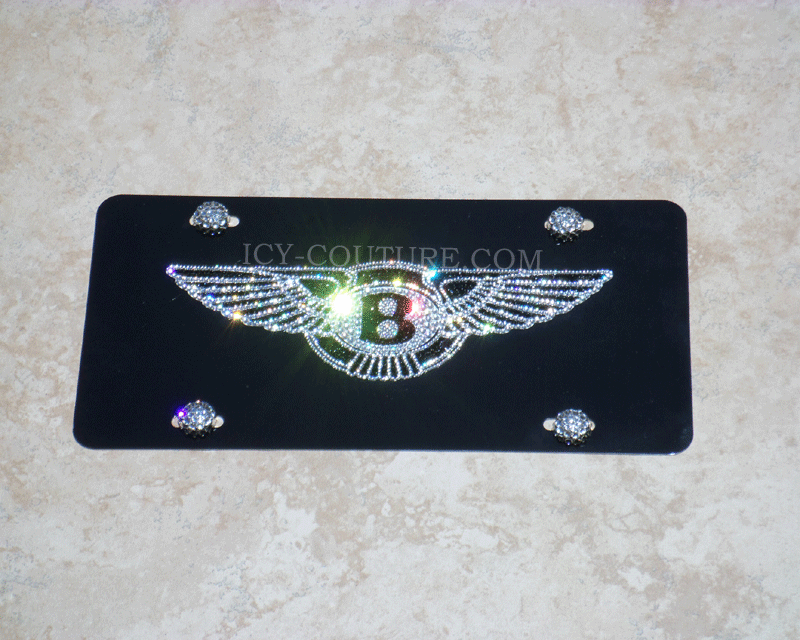 CUSTOM LOGO | Crystal License Plate | Luxury Mobile Branding By ICY Couture