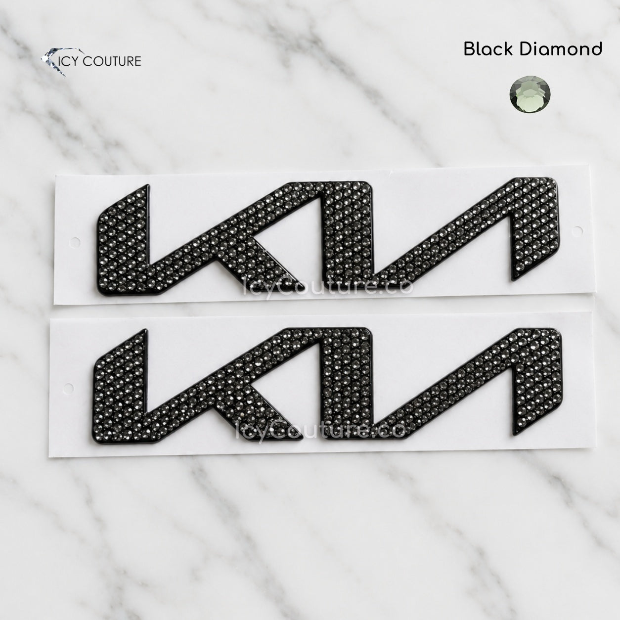 Custom Crystal Kia Letters Genuine Replacement parts crystallized by ICY Couture for luxury car makeover