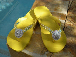 Bridal White Pave Crystal Bling Flip-Flops! | Various Havaianas Colors - ICY Couture