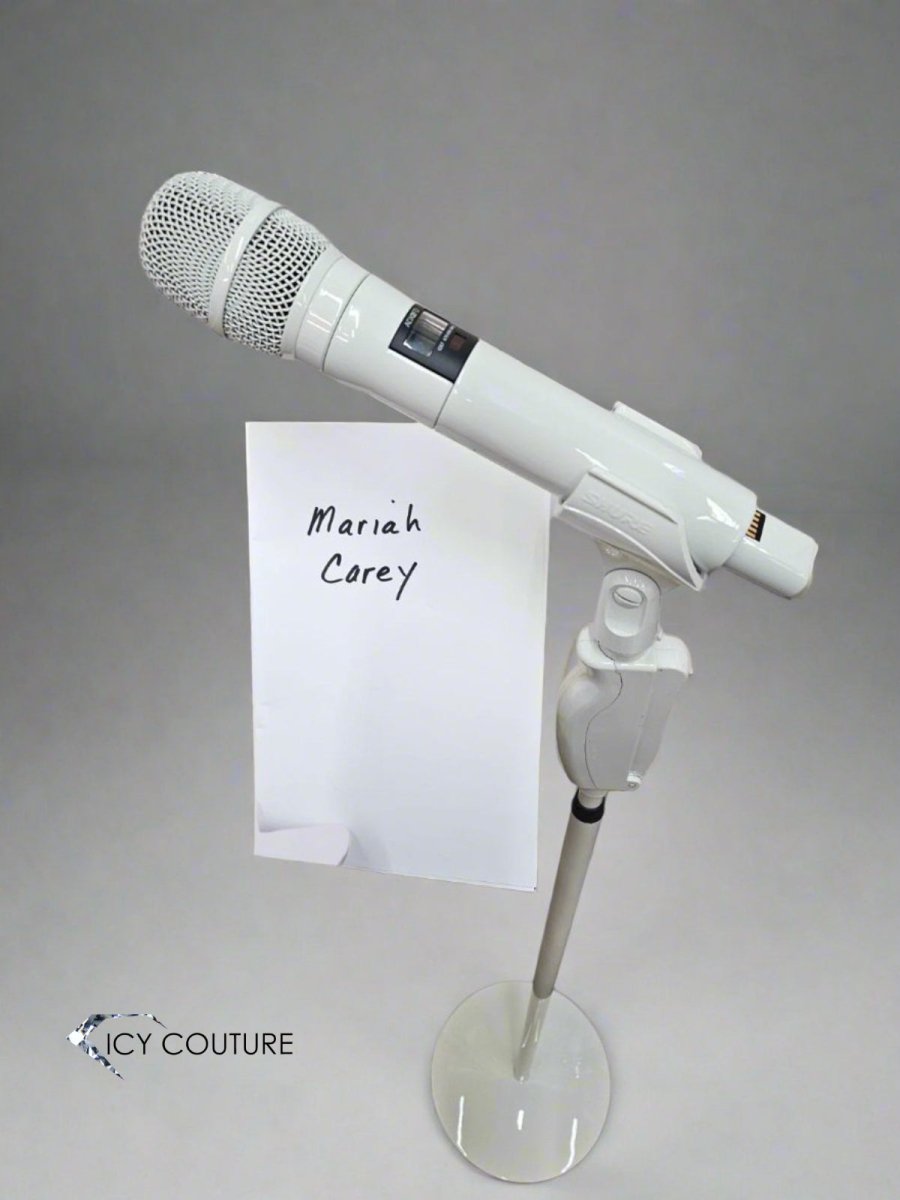 White plated mic & stand coated for Mariah Carey. 