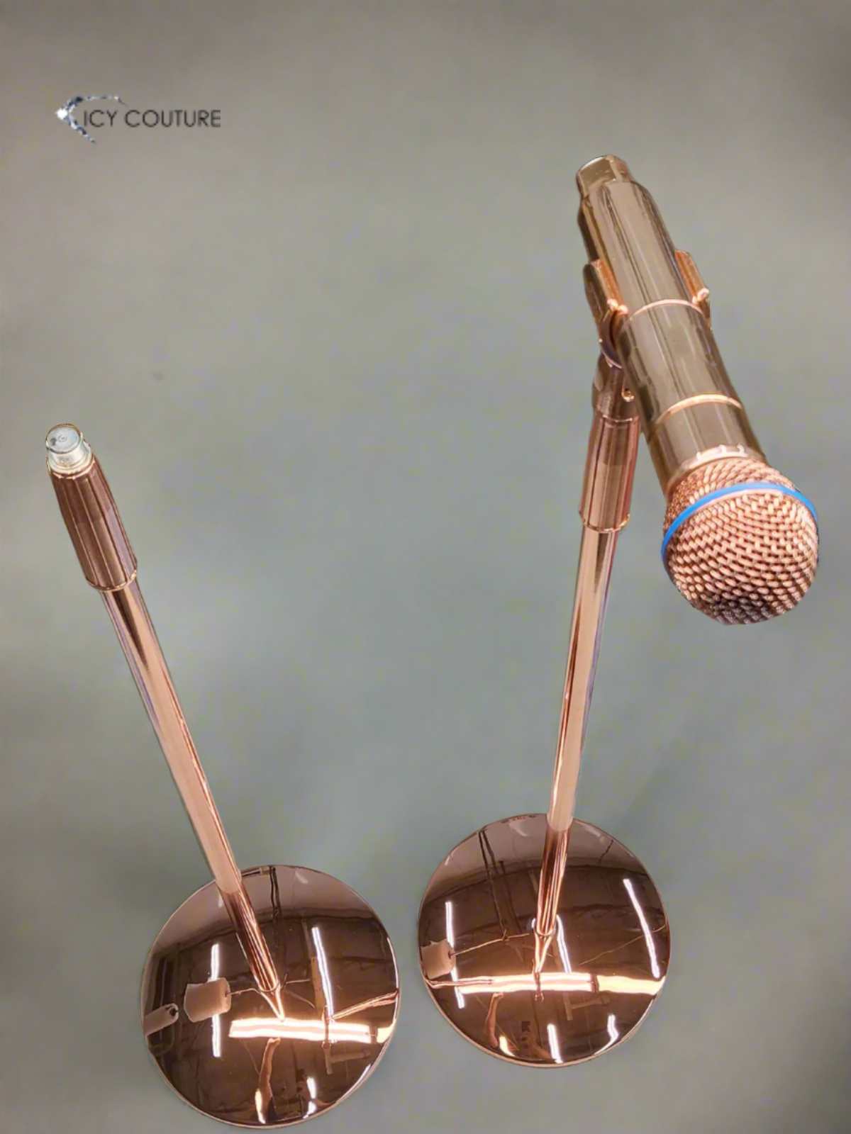 Rose Gold Microphone with matching mic stand