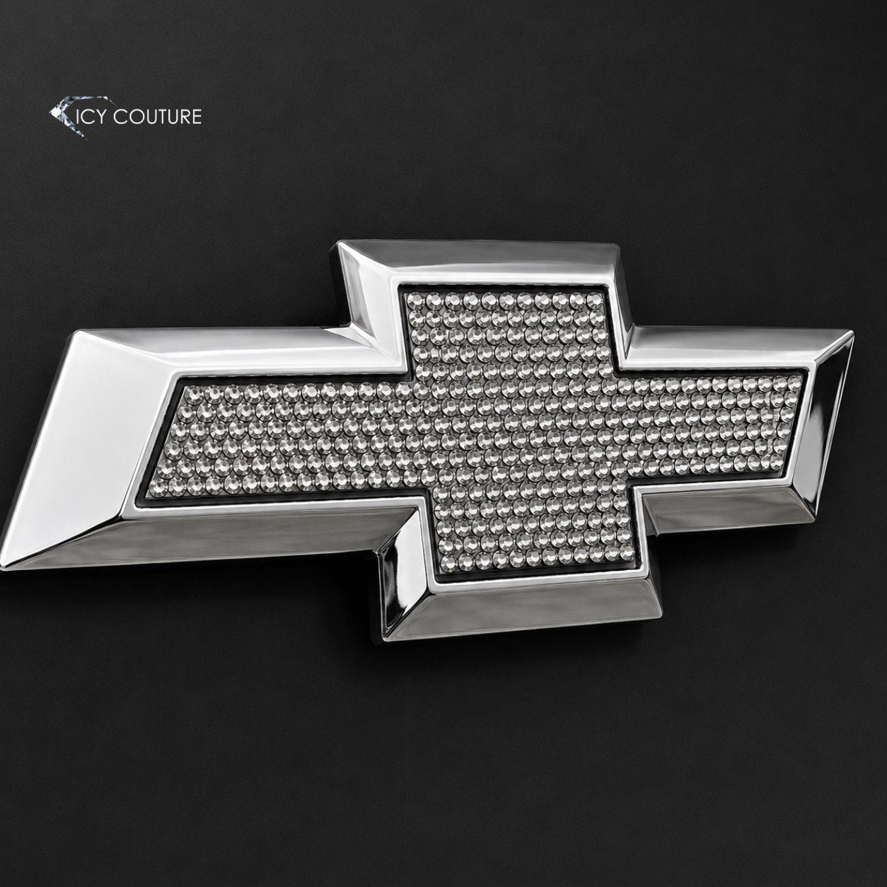 Custom Silve Chevy Impala Emblem with Chrome Rhinestones | Front or Back
