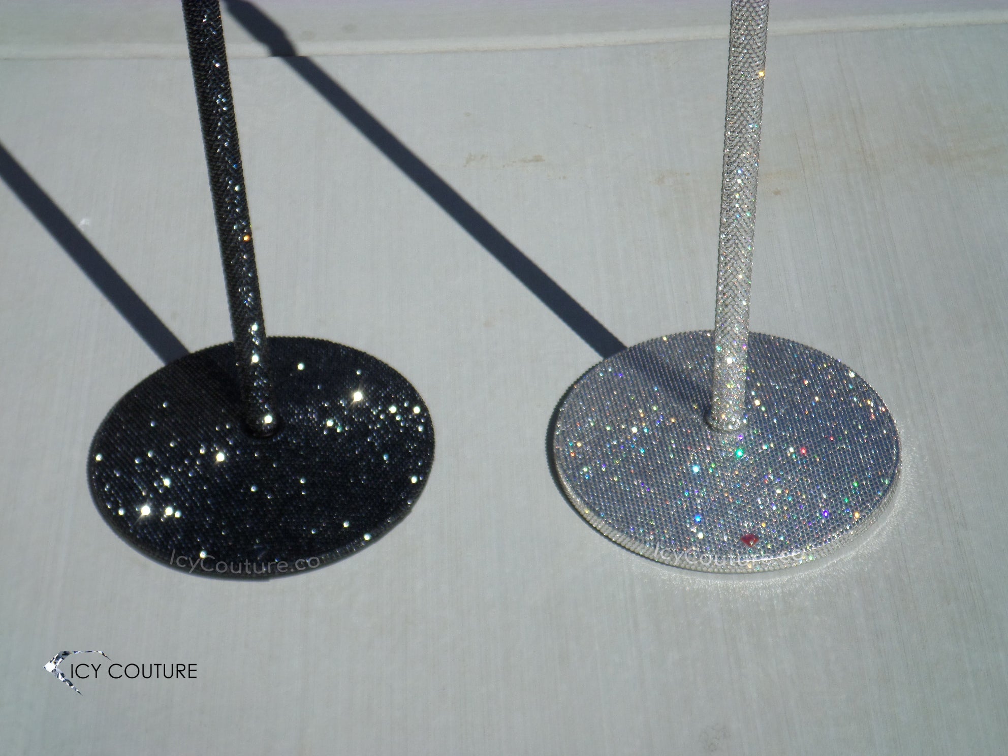 Crystallized Microphone Stands with Swarovski Crystals Black and Diamond Clear Designed by ICY Couture