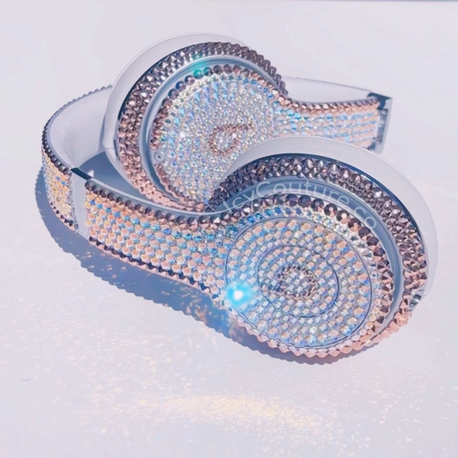 Pre-Bedazzled Bling Beats Solo 3 Wireless Headphones | Crystal Shimmer & 24K Rose Gold | Swarovski Crystals