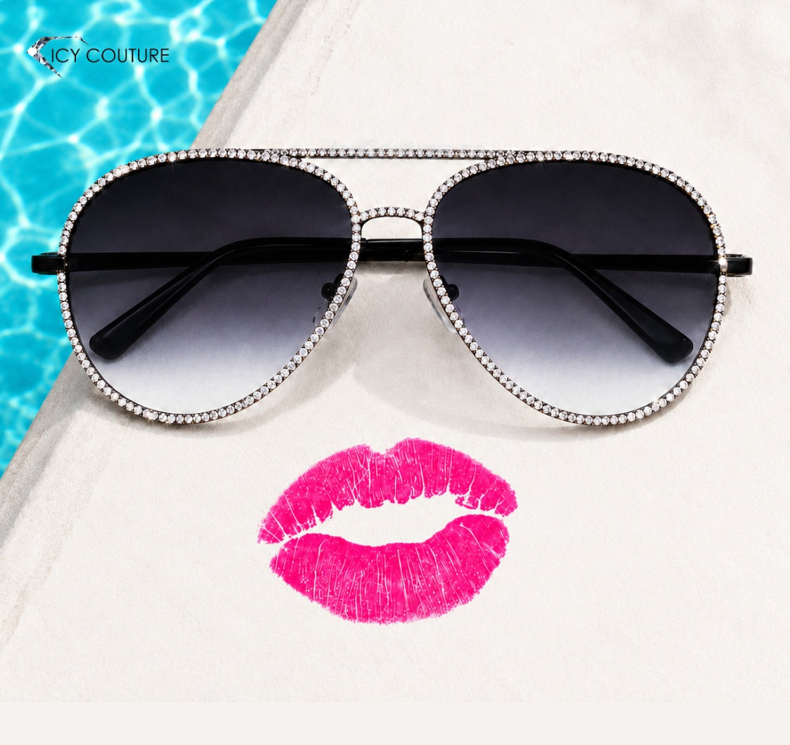 Custom Crystal Aviator Sunglasses | Swarovski Crystal Vacation Shades By ICY Couture
