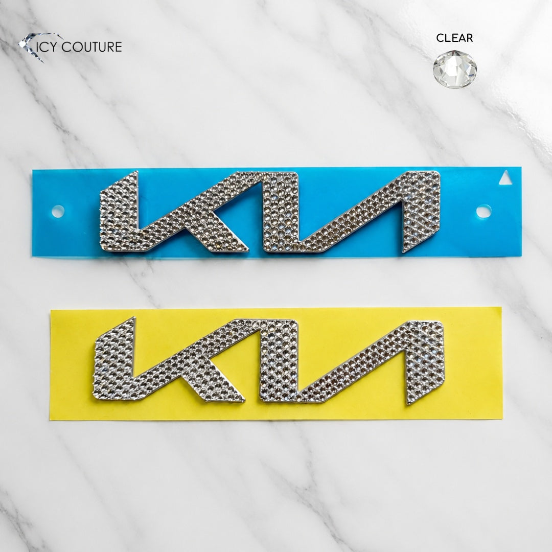 Custom Crystal Kia Letters Genuine Replacement parts crystallized by ICY Couture with Clear Rhinestones for luxury car makeover
