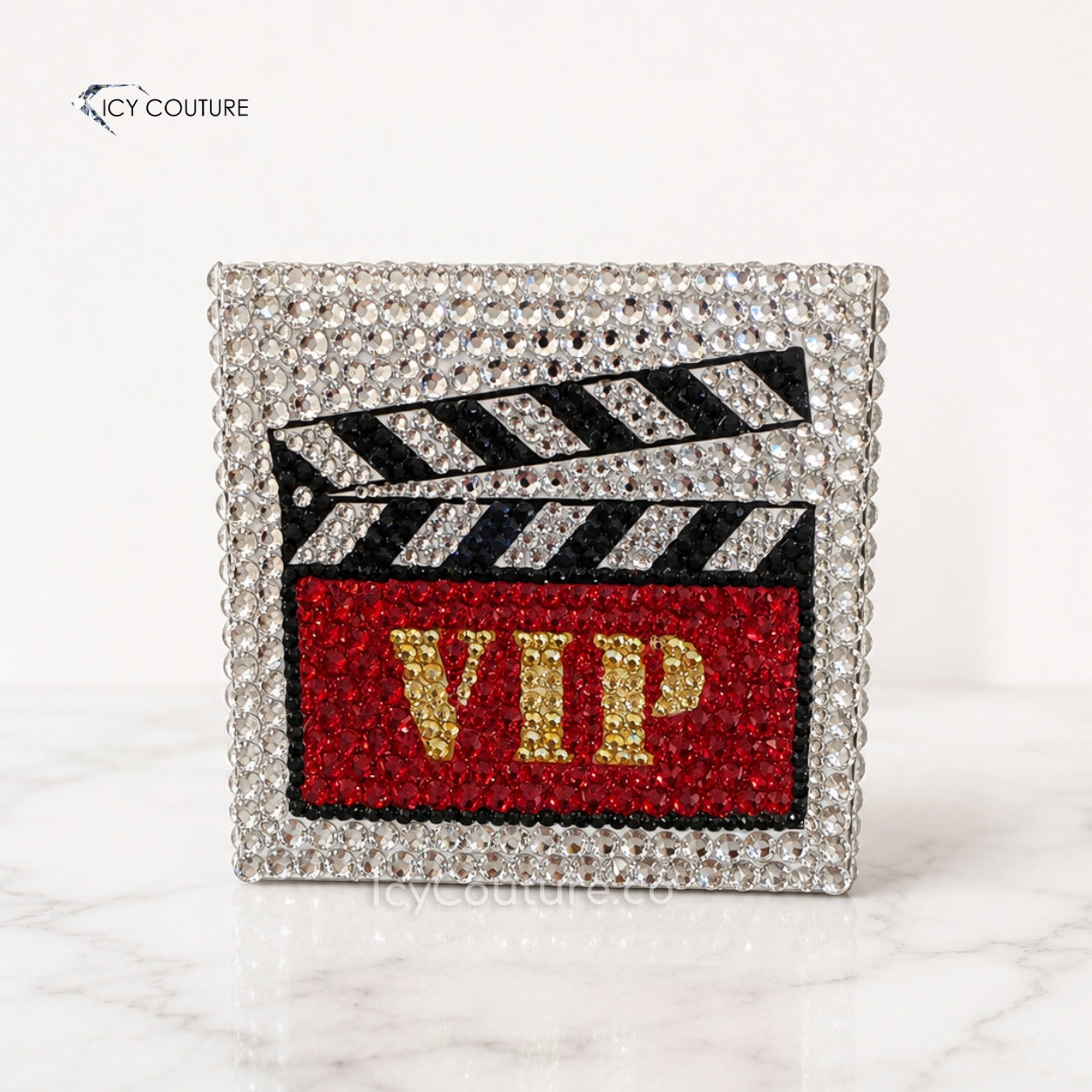 Custom Crystal Mic Flags | Luxury Branding by ICY Couture