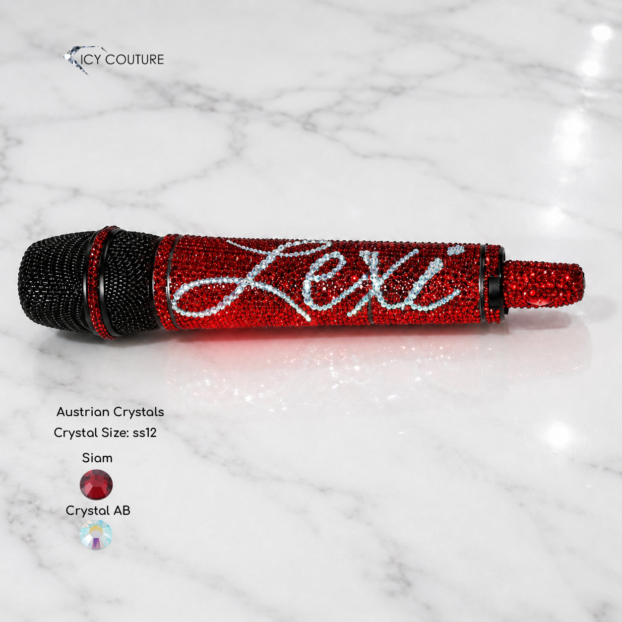 SINGLE COLOR | CUSTOM CRYSTAL MICROPHONE DESIGN BY ICY COUTURE
