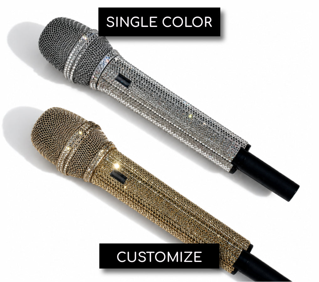 Custom Crystal Microphones, Mic Stands & Flags | ICY Couture