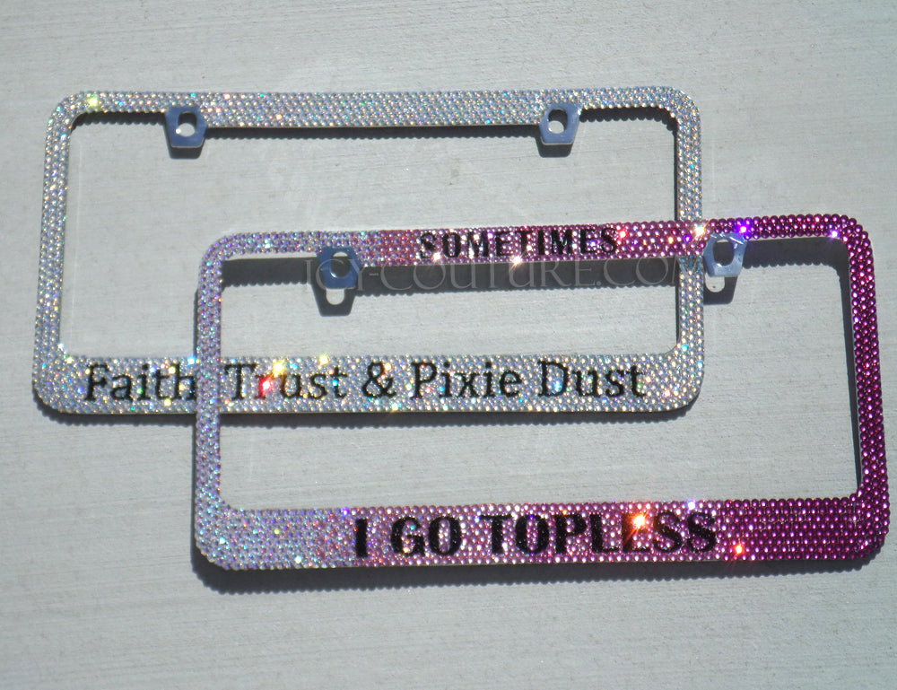 CUSTOM MESSAGE | Bedazzled License Plate Frame | ICY Couture Luxury Car Jewelry