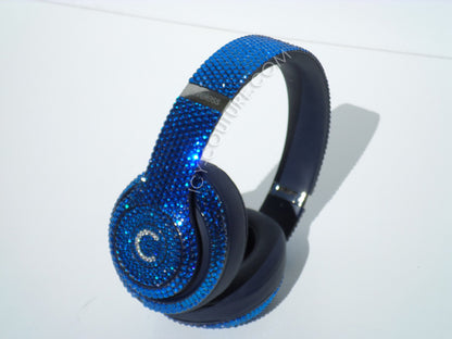 Capri Blue Bedazzled Bling Beats Headphones custom crystallized with Swarovski Crystals or Premium Glass Rhinestones | ICY Couture