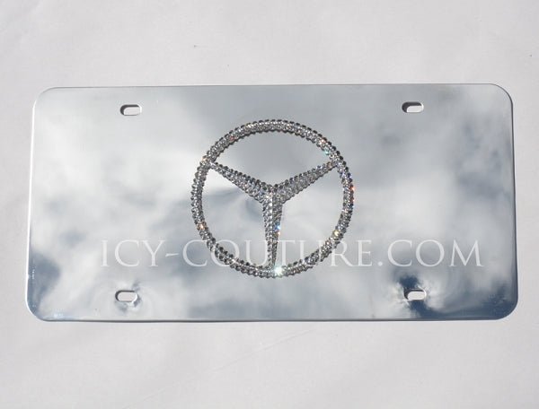  Mercedes License Plate Custom Crystallized Chrome with Diamond Clear logo by ICY Couture.