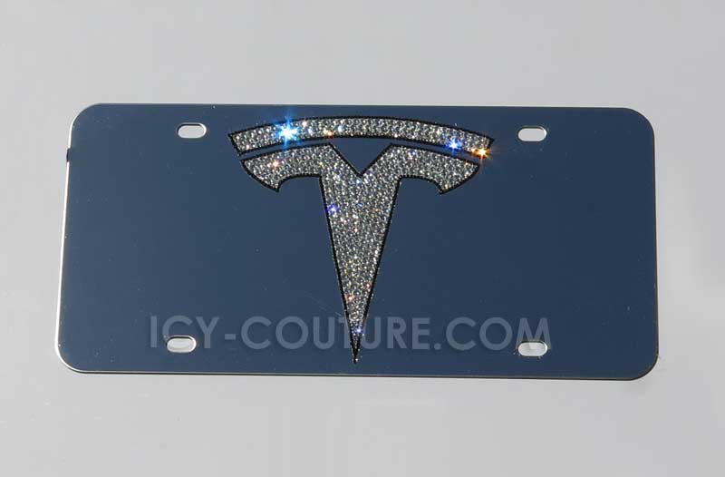 CUSTOM LOGO | Crystal License Plate | Luxury Mobile Branding By ICY Couture