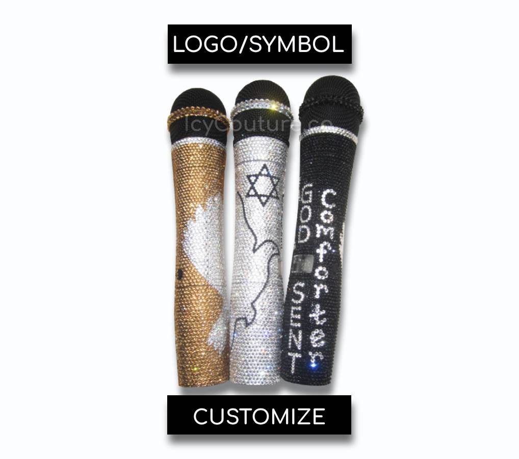 Custom LOGO or SYMBOL Crystallized Microphone. - ICY Couture