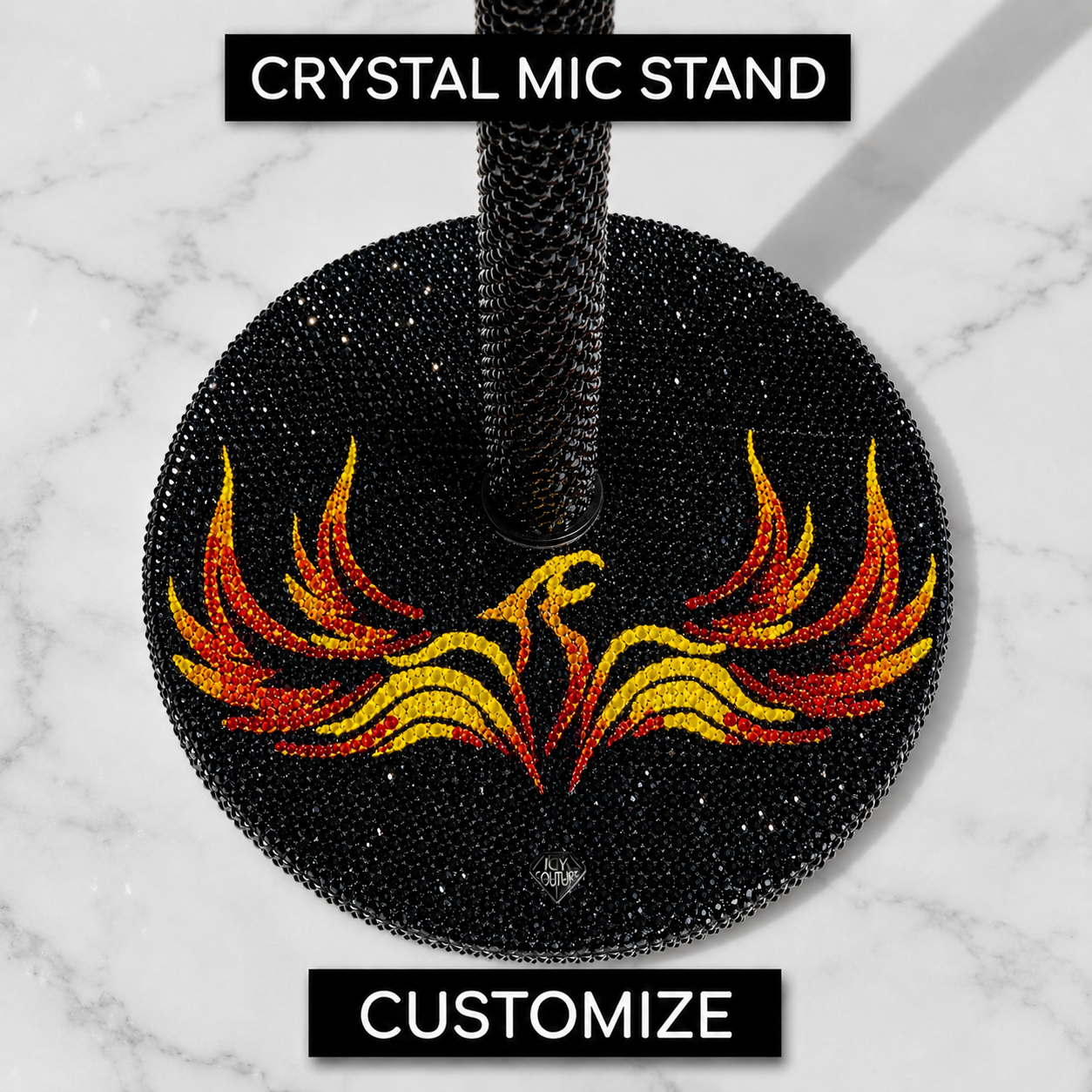 Custom Microphone Stands Crystallized with Swarovski or Rhinestones by ICY Couture with Logo or Name Collection Banner