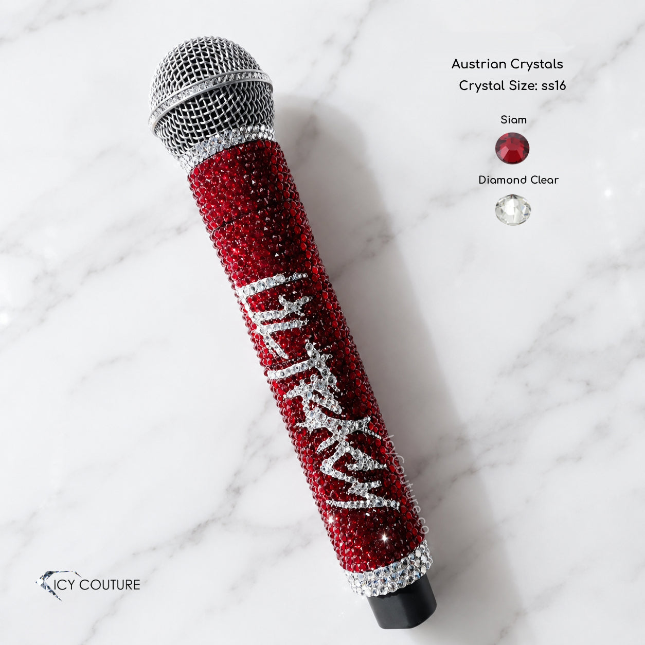 SINGLE COLOR | CUSTOM CRYSTAL MICROPHONE DESIGN BY ICY COUTURE