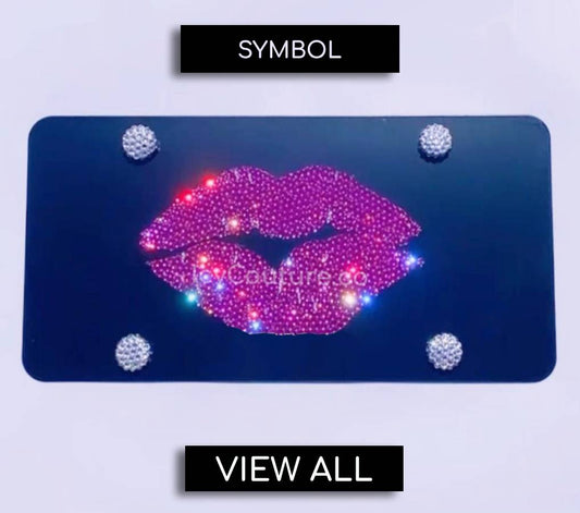 CUSTOM SYMBOL Crystallized License Plate - ICY Couture