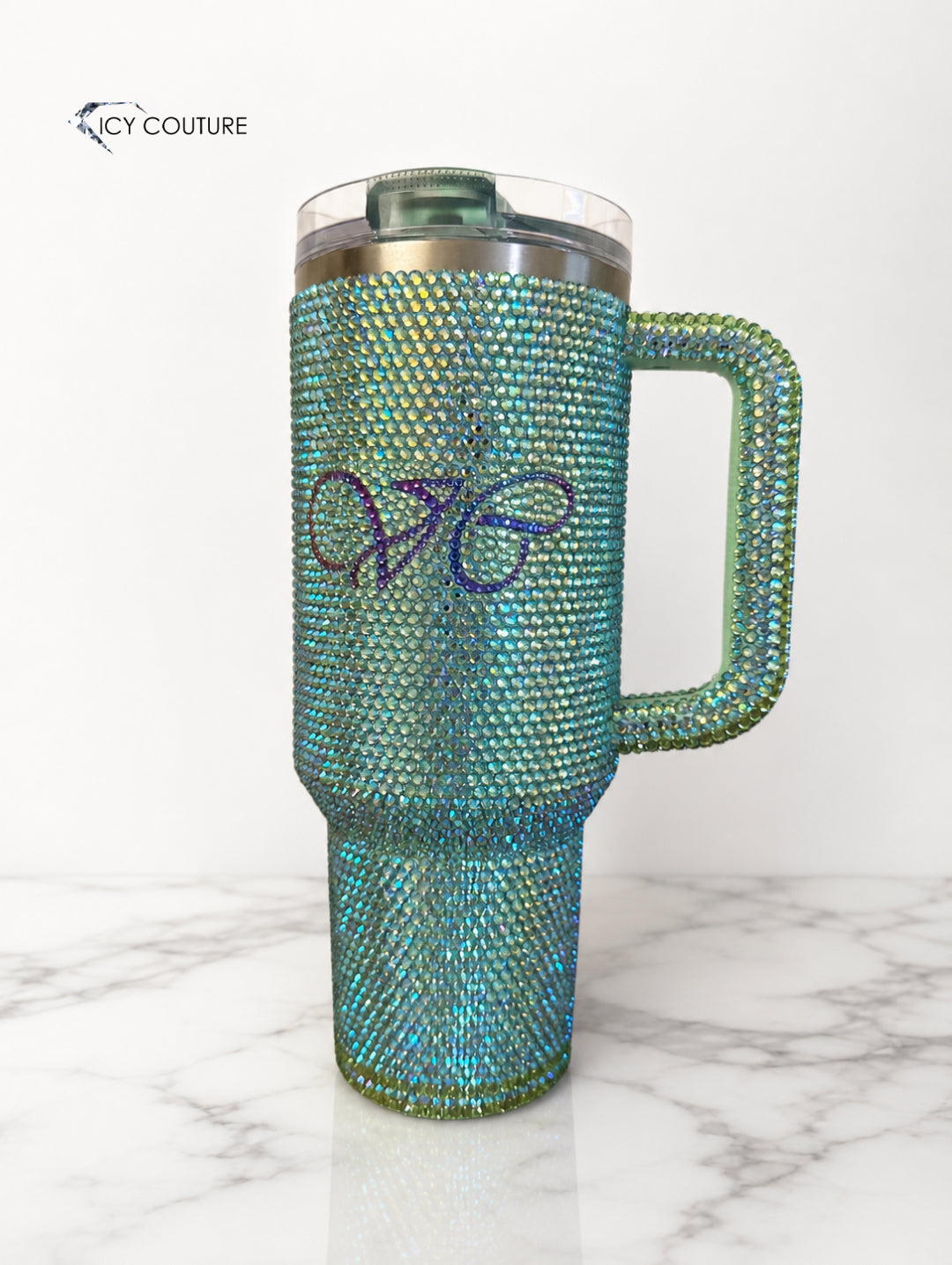 Custom Crystal Tumbler Cups | Monogram, Initials & Writing By ICY Couture