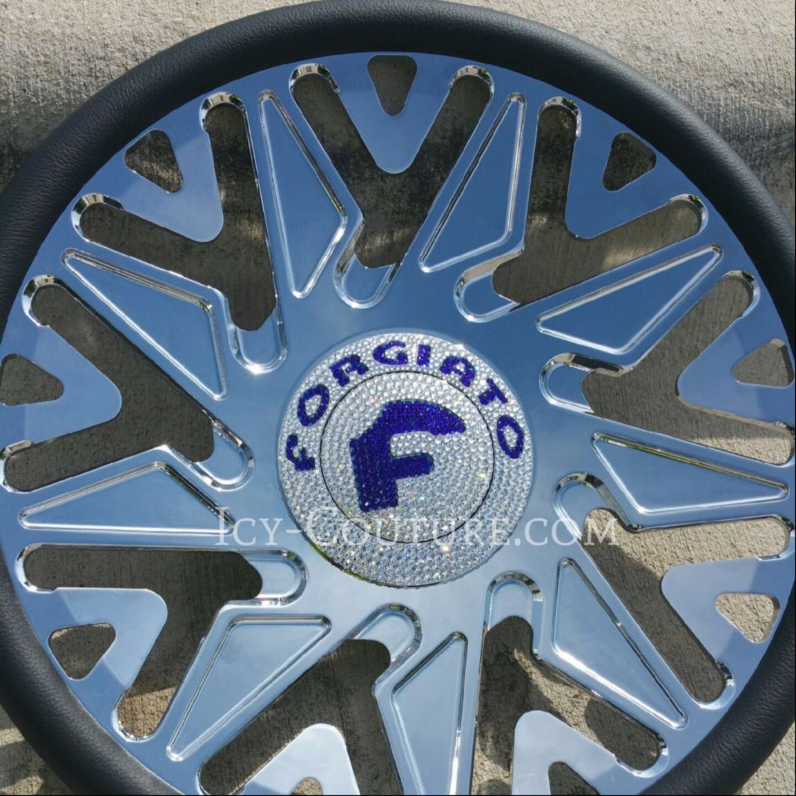 Forgiato Rims Crystallized with Diamond Clear and Cobalt Blue Swarovski Crystals