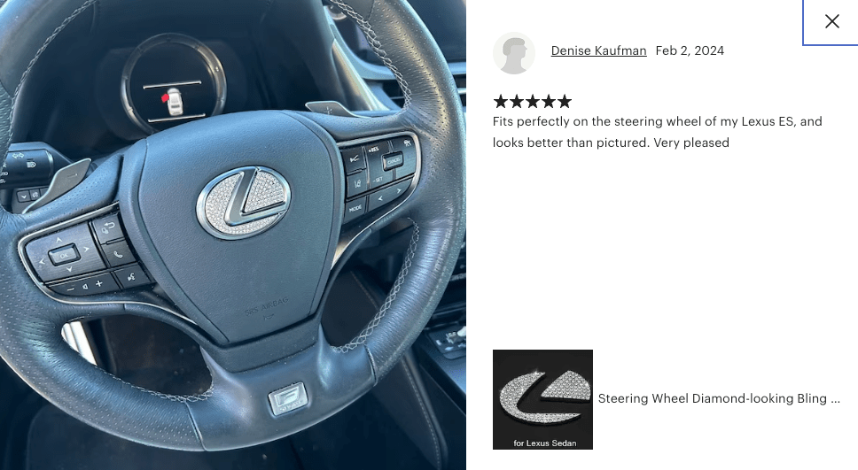 Diamond-looking Steering Wheel Bling Sticker for Various Cars - ICY Couture