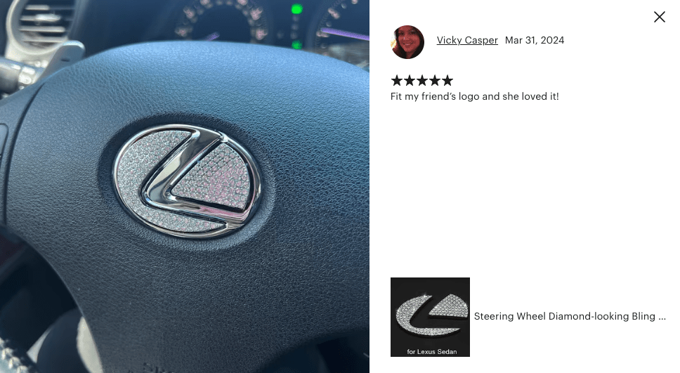 Diamond-looking Steering Wheel Bling Sticker for Various Cars - ICY Couture