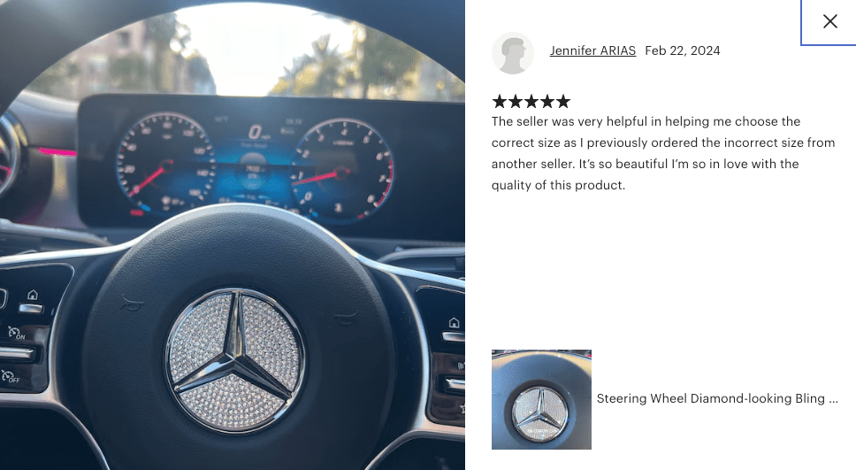 Diamond-looking Steering Wheel Bling Sticker for Various Cars - ICY Couture